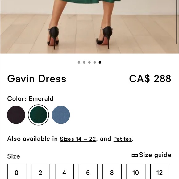 Reformation Gavin Dress  Emerald  AUTHENTIC - Picture 2 of 15